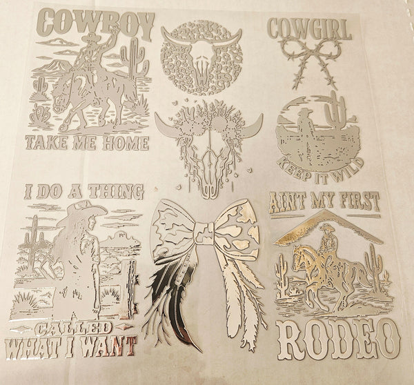 #45 Metallic UV DTF- Rodeo- available in Gold, Silver