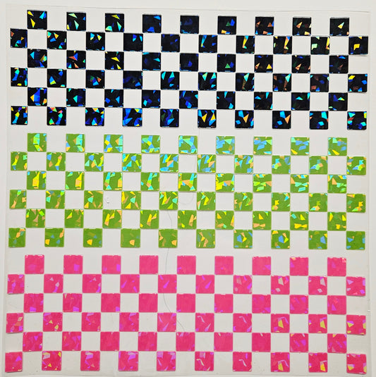 #68 Shattered and Holo Checkers- 2 Color Options