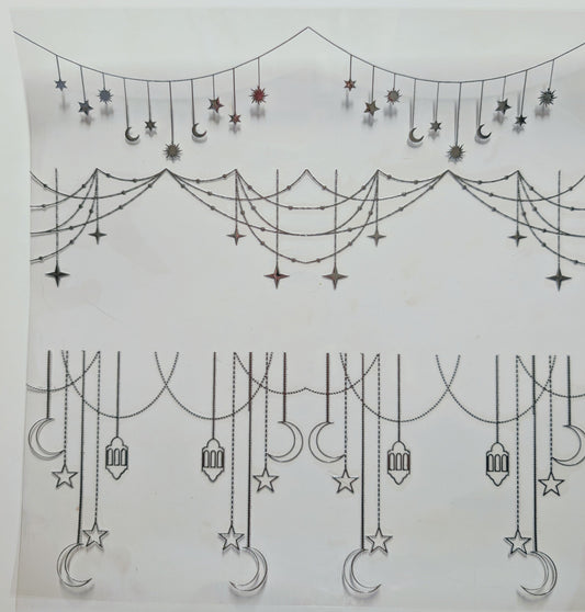 #124 Metallic and Holographic Celestial Garland  5 colors Options