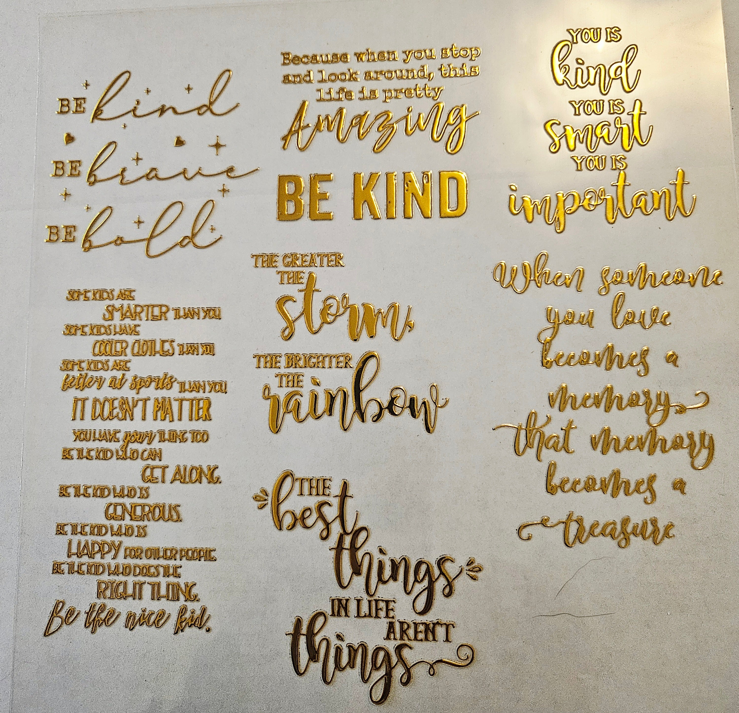 #30 Metallic UV DTF-Quotes- available in Gold – 3D Undercover