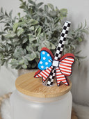 Patriotic Bow - Straw topper (In Color)