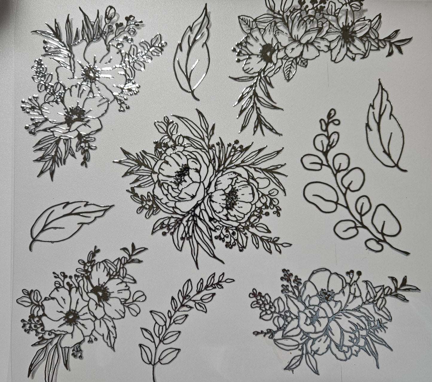 #149 Metallic Floral Outline