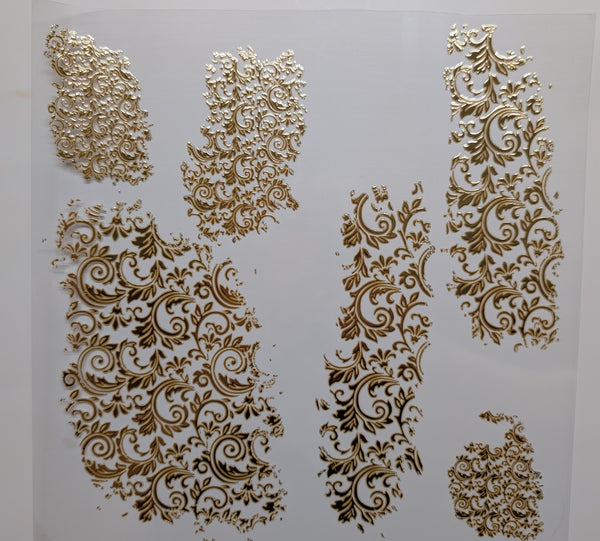 #133 tooled leather patches Metalliic 3 color options