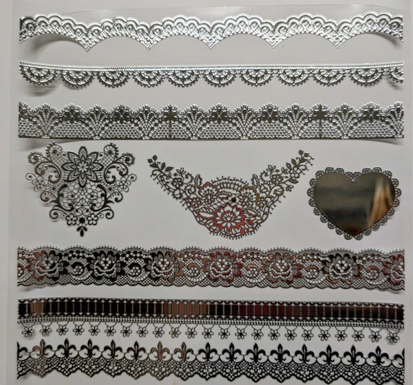 #130 Metalliic Lace Borders #2 3 color options