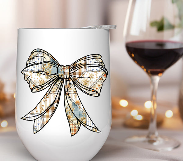 Fall patchwork bow #3 UV DTF Decals
