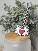 Mouse Heart Hands - Straw topper (In Color)