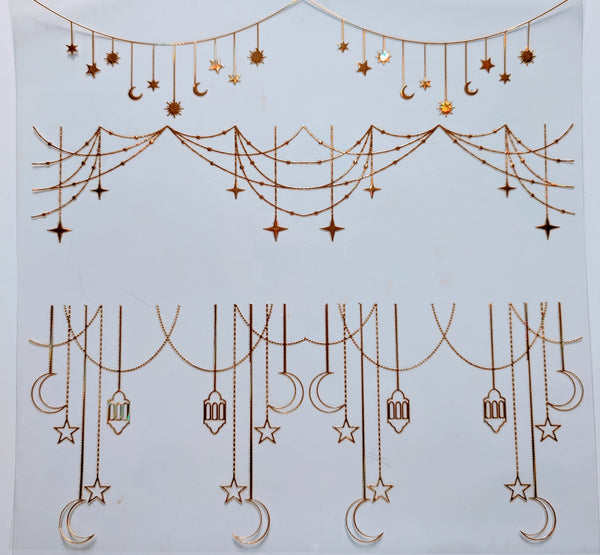 #124 Metallic and Holographic Celestial Garland  5 colors Options