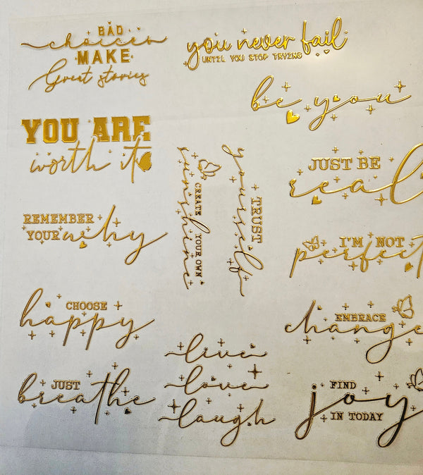 #29 Metallic UV DTF-Quotes- available in Gold