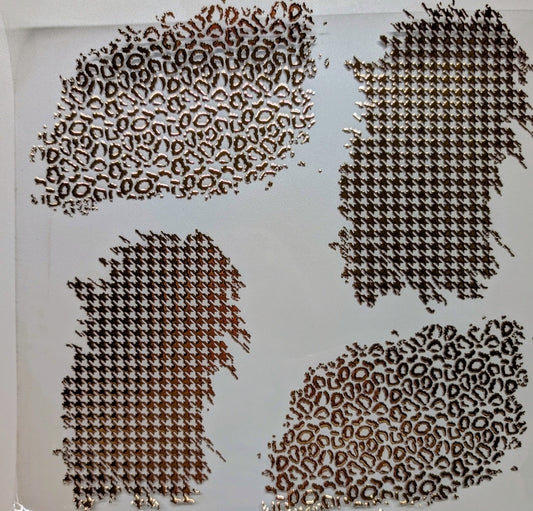 #142 Metallic Houndstooth and Leopard  patches