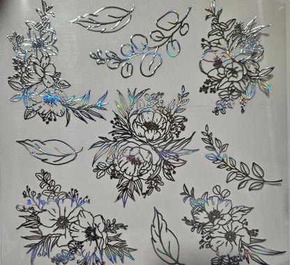 #149 Metallic Floral Outline