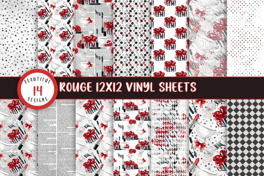 Rouge Vinyl Collection - Adhesive Vinyl 12x12 sheets - 14 Design Options