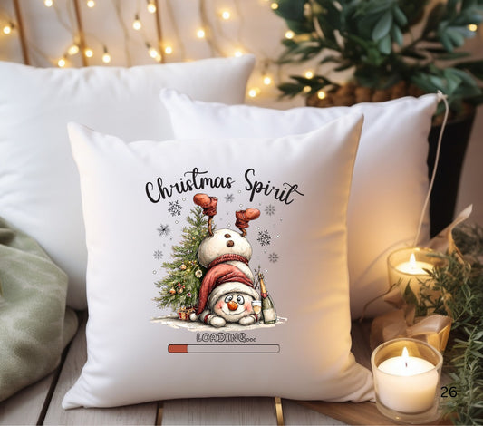 Christmas Spirit Snowman DTF Transfers for pillows