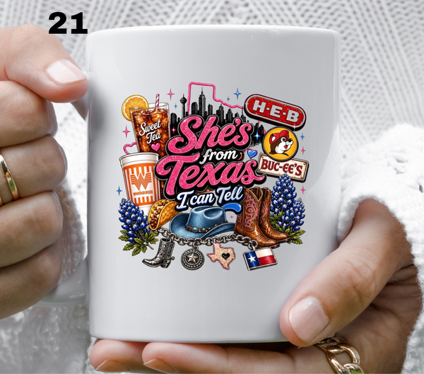 She's from Texas i can tell- UV DTF Decal (27 variants)