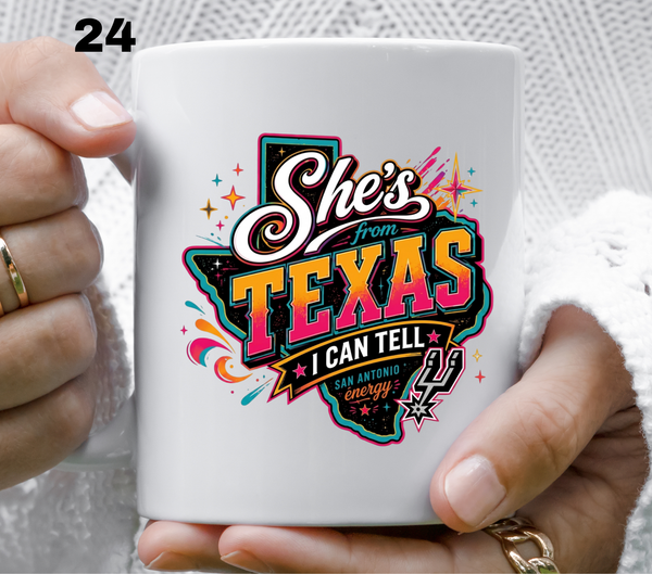She's from Texas i can tell- UV DTF Decal (27 variants)