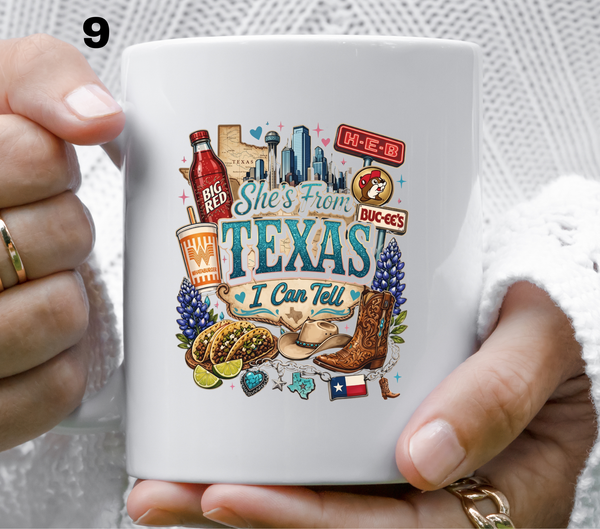 She's from Texas i can tell- UV DTF Decal (27 variants)
