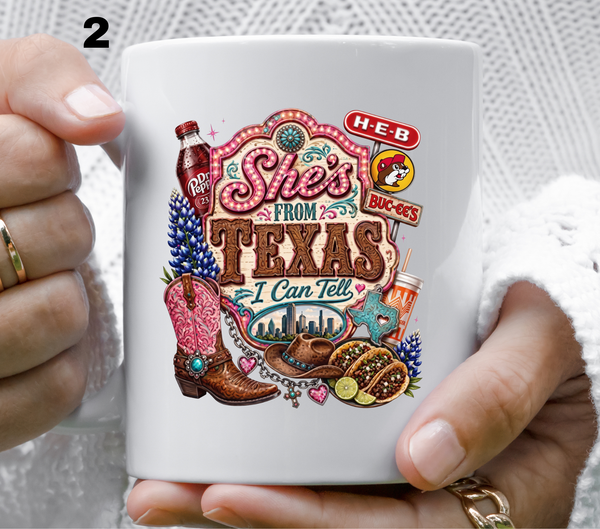 She's from Texas i can tell- UV DTF Decal (27 variants)