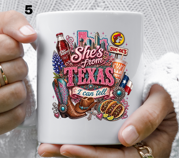 She's from Texas i can tell- UV DTF Decal (27 variants)