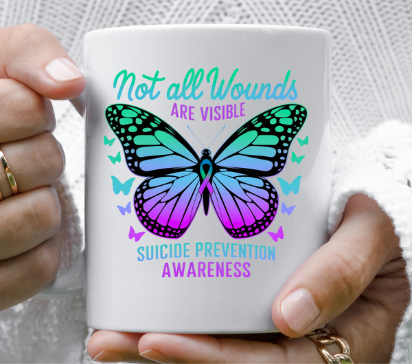 Not all wounds are Visible Butterfly - UV DTF Decal