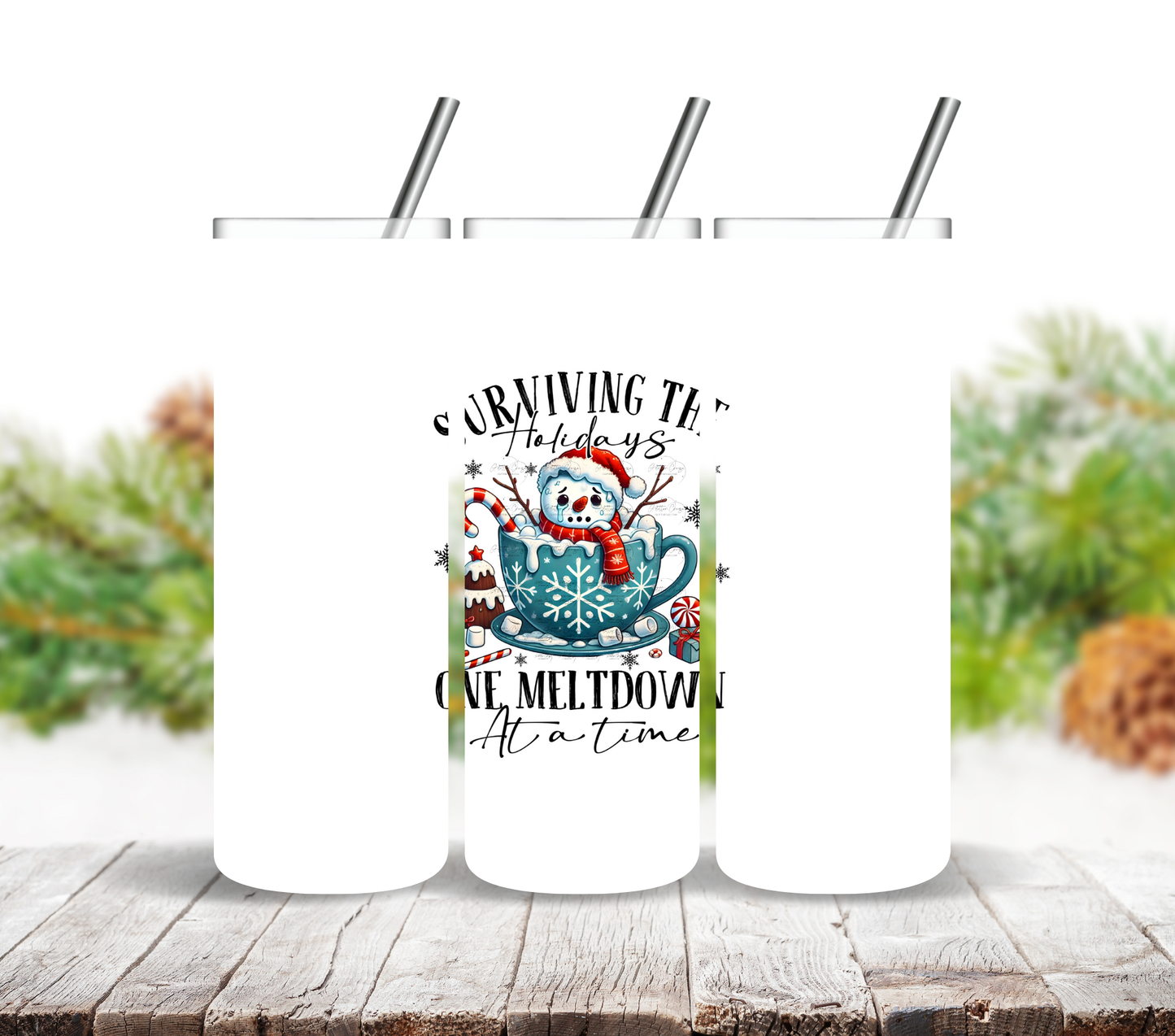 Surviving the holidays one meltdown at a time - UV DTF Decal