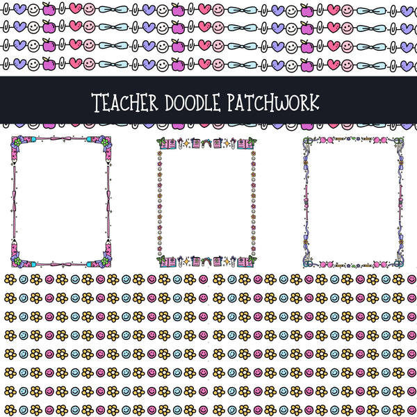Teacher Doodle Patchwork Set