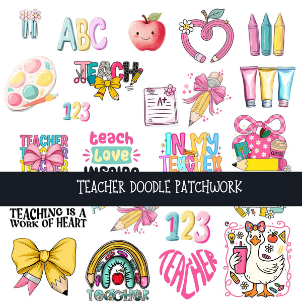 Teacher Doodle Patchwork Set