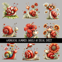 Whimsical Summer Snails UV DTF Decal sheets