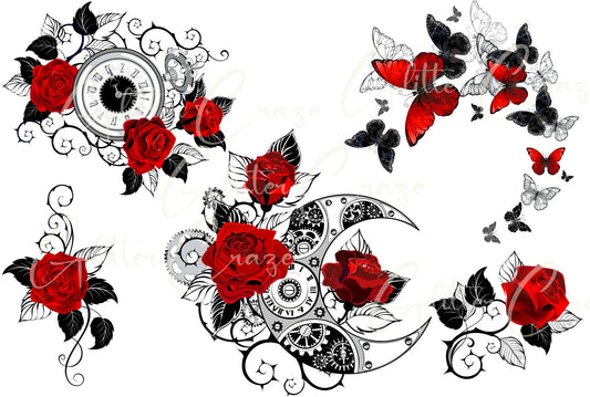 Red Roses - UV DTF Decal sheet