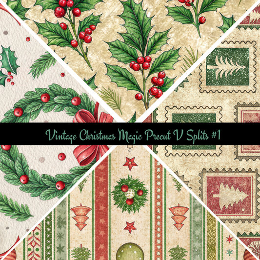 Vintage Christmas Magic precut VSplits -12x12 vinyl sheet (2 Variants)