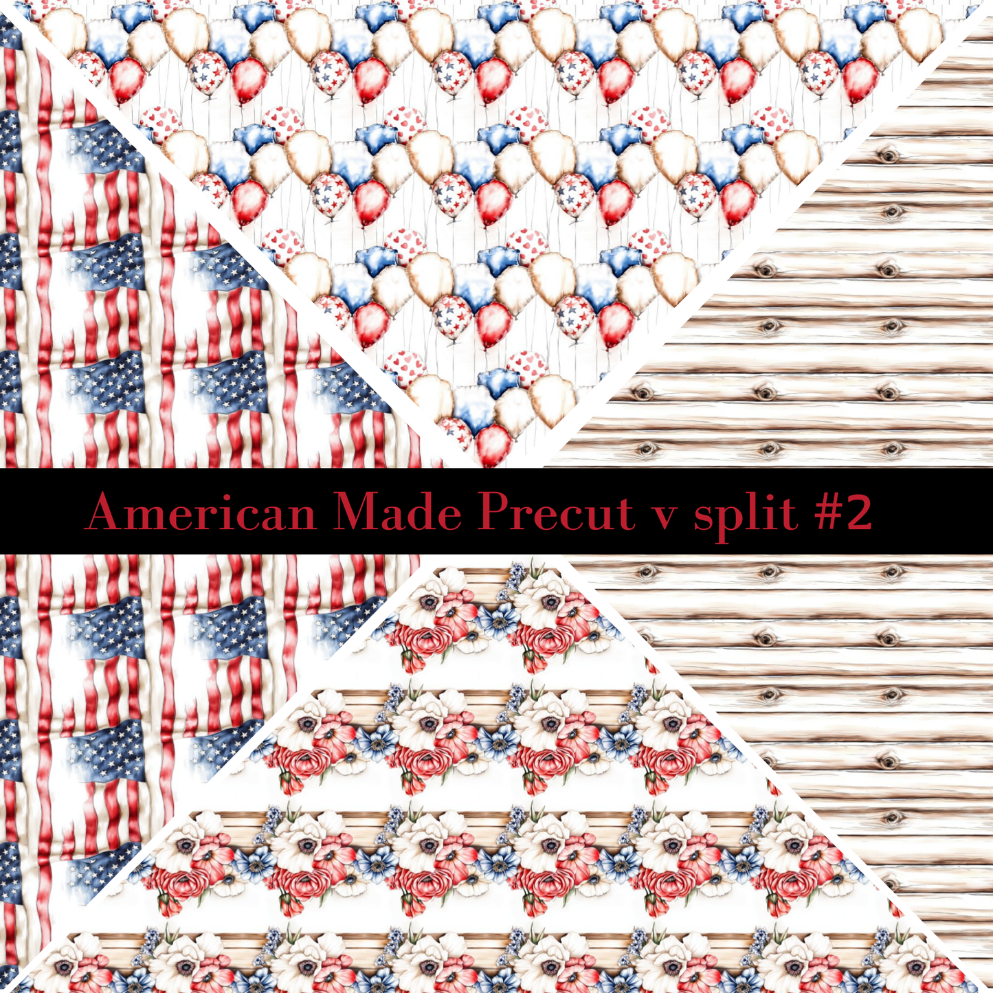 American Made precut VSplits -12x12 vinyl sheet (2 Variants)