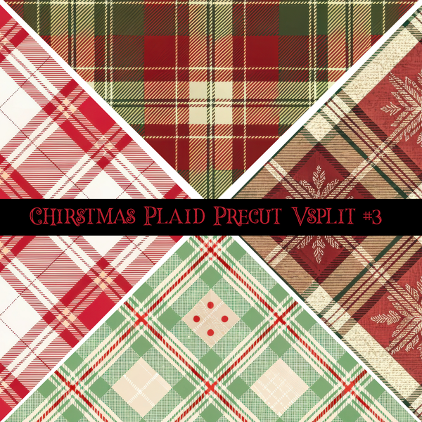 Christmas Plaid precut VSplits -12x12 viny (3 Variants)