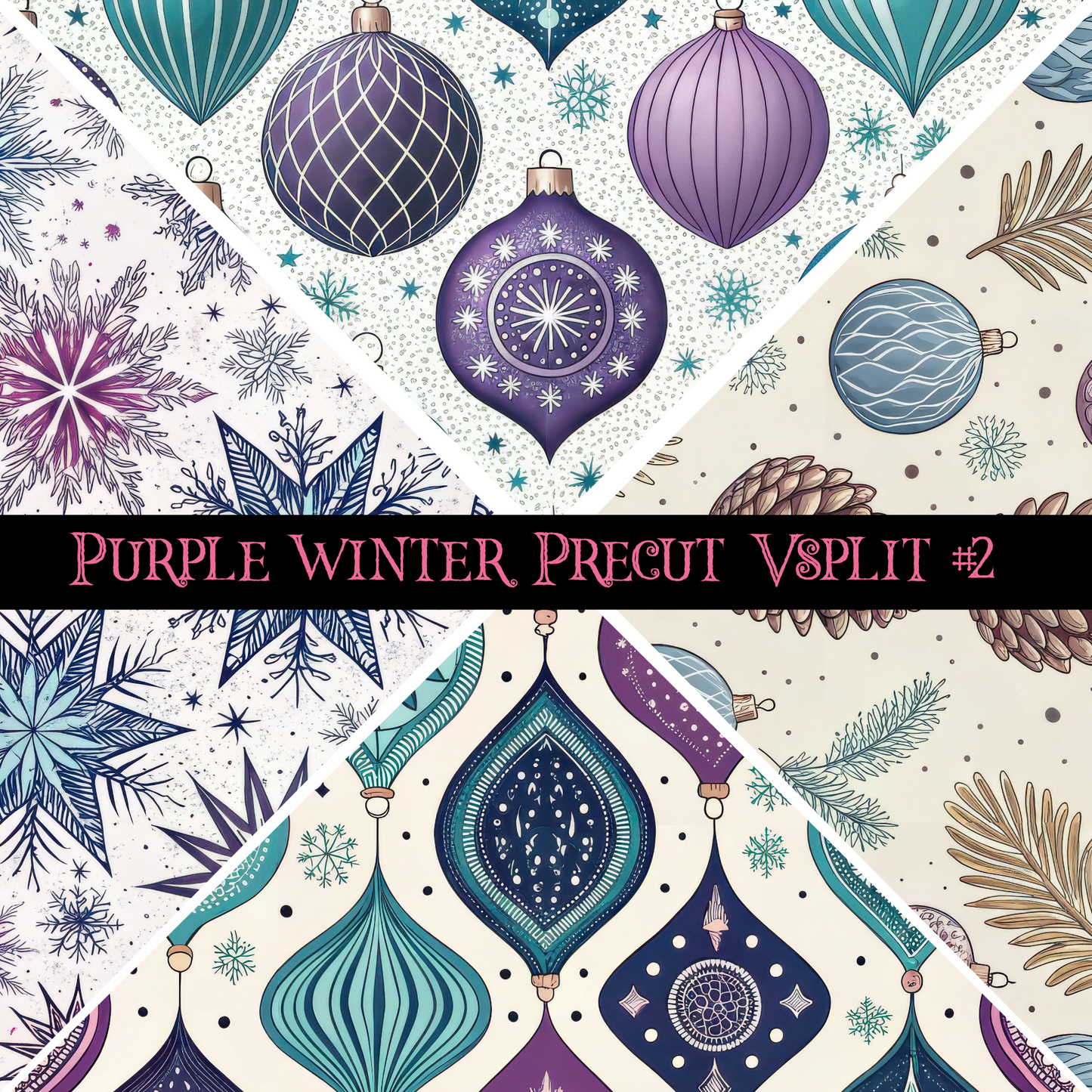 Purple Winter precut VSplits -12x12 vinyl sheet (2 Variants)