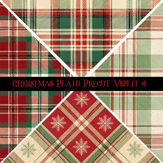 Christmas Plaid precut VSplits -12x12 viny (3 Variants)