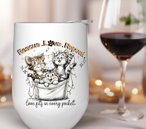 Love rescue repeat-kittens in a pocket UV DTF Decals
