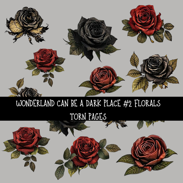 wonderland can be a dark place Torn Pages - UV DTF Decal sheet