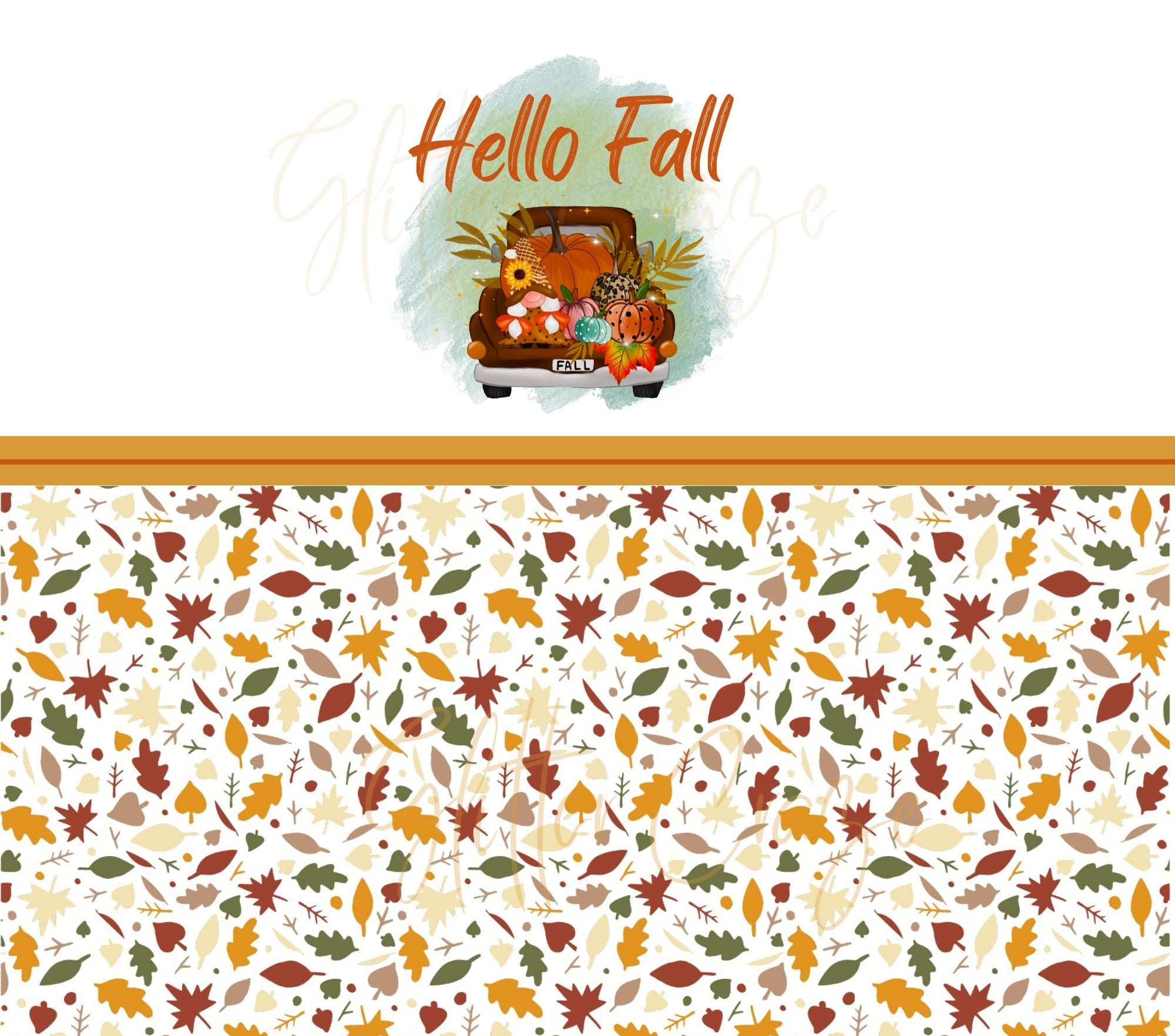 Hello Fall Leaves - Adhesive Vinyl Wrap and 12x12 Sheet – 3D Undercover
