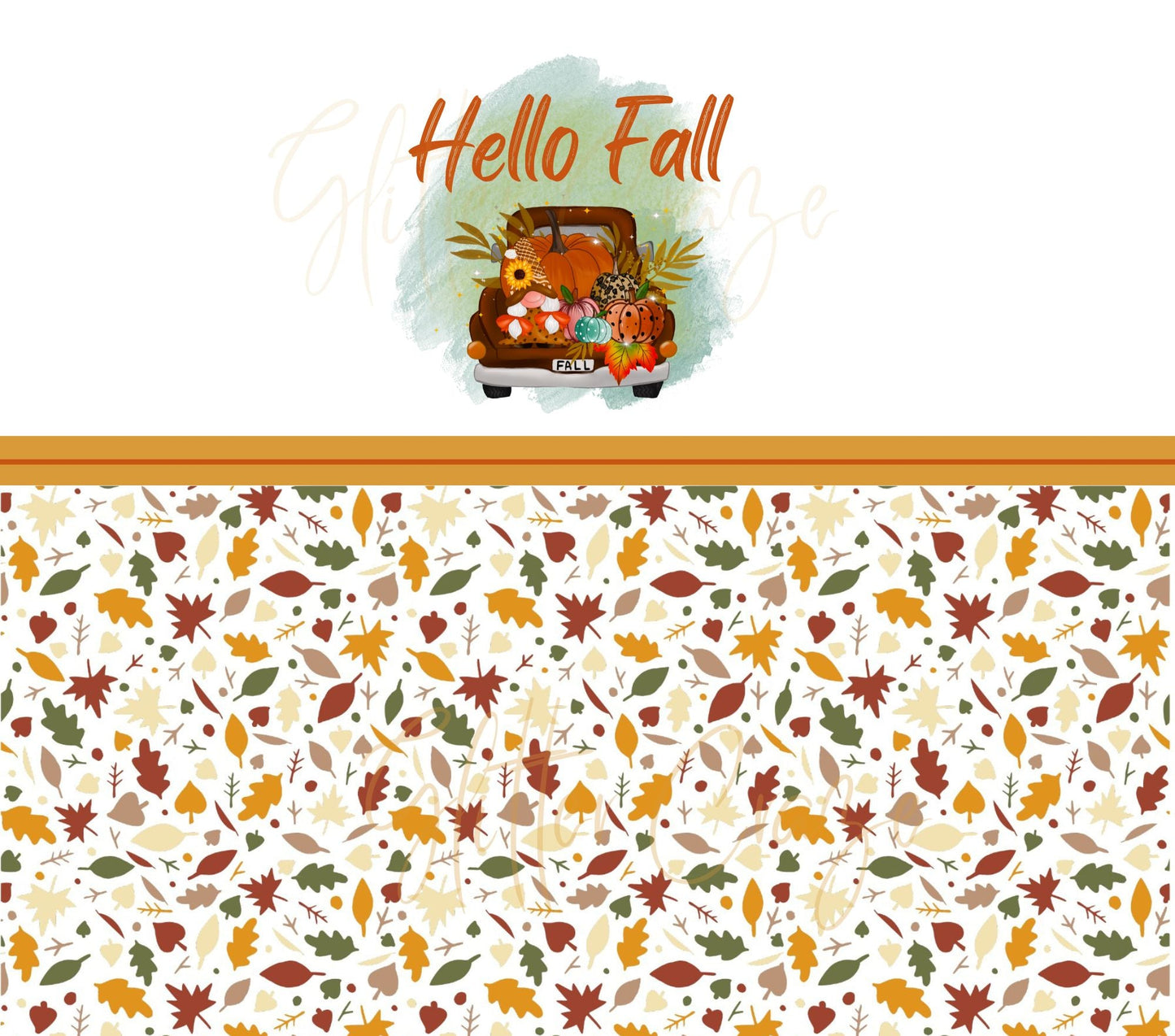 Hello Fall Leaves - Adhesive Vinyl Wrap and 12x12 Sheet